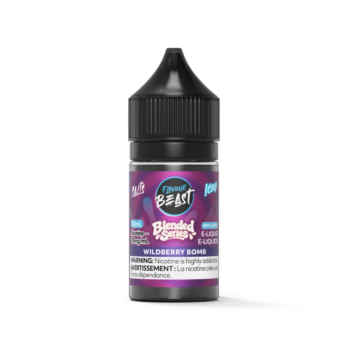 Flavour Beast E-Liquid 30mL in Wildberry Bomb Iced flavour, 20mg salt nic | Supa Vapes Canada