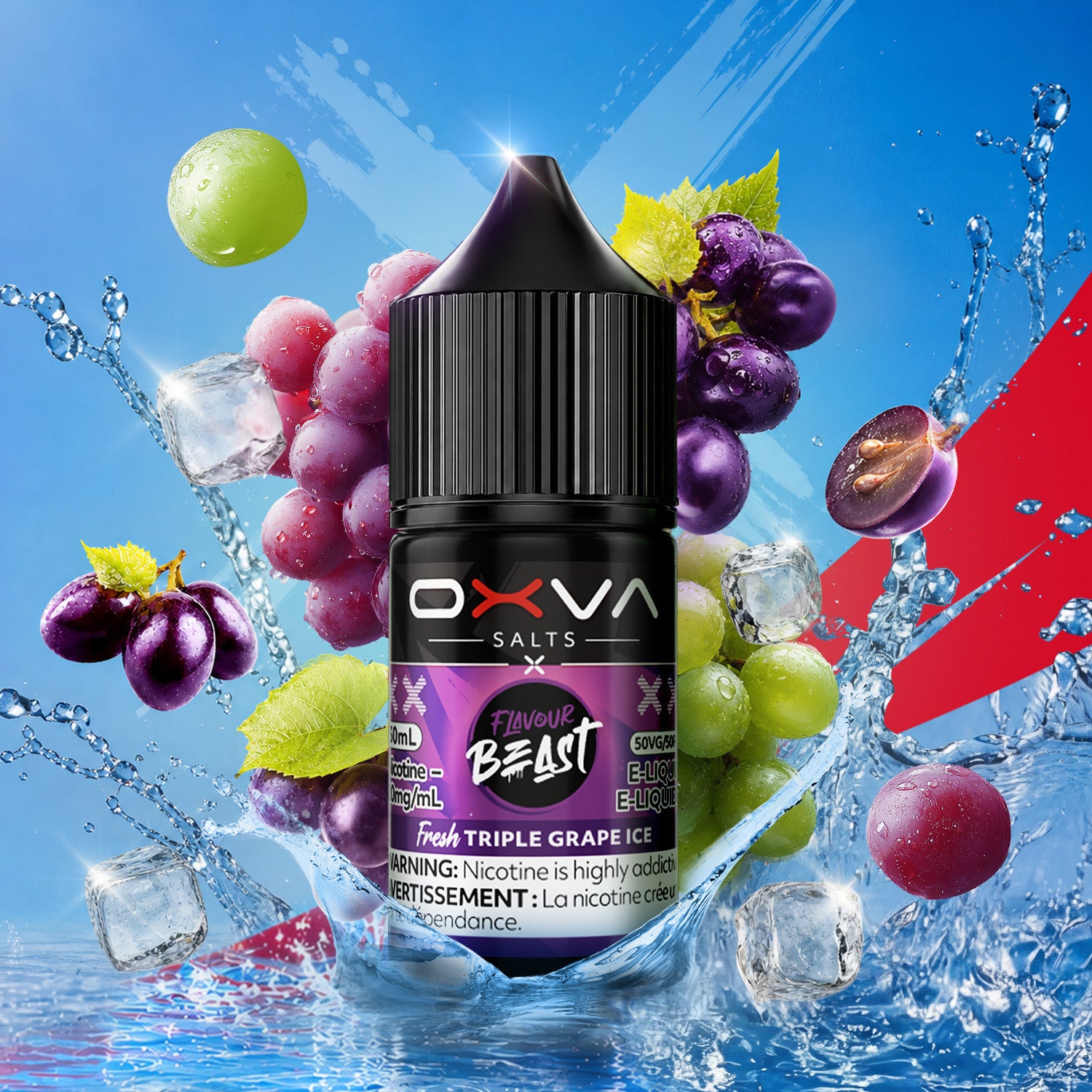 Flavour Beast x OXVA Fresh Triple Grape Ice Salt Nic E-Juice 30mL - Supa Vapes
