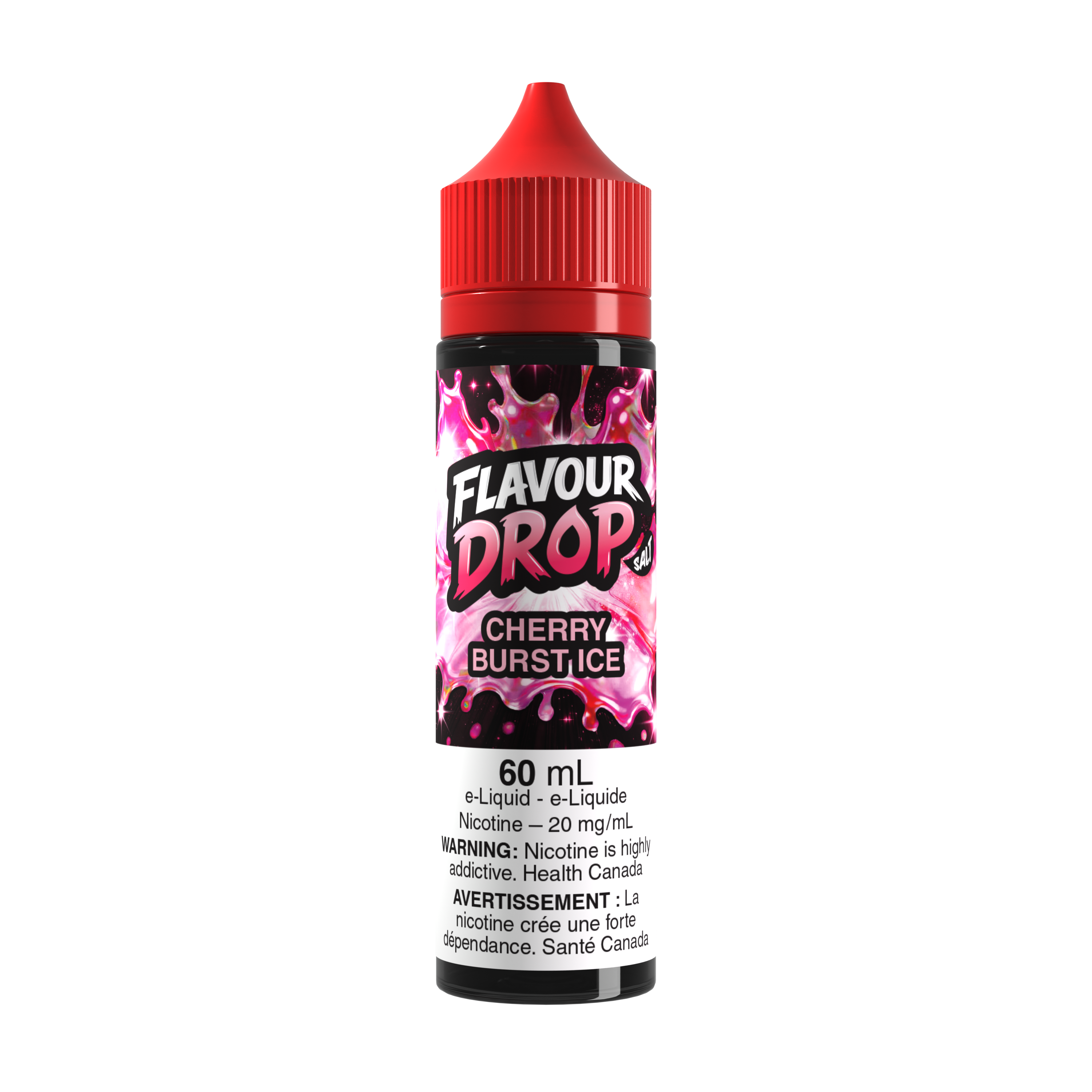 Flavour Drop Salt Cherry Burst Ice 60mL salt nicotine e-liquid bottle