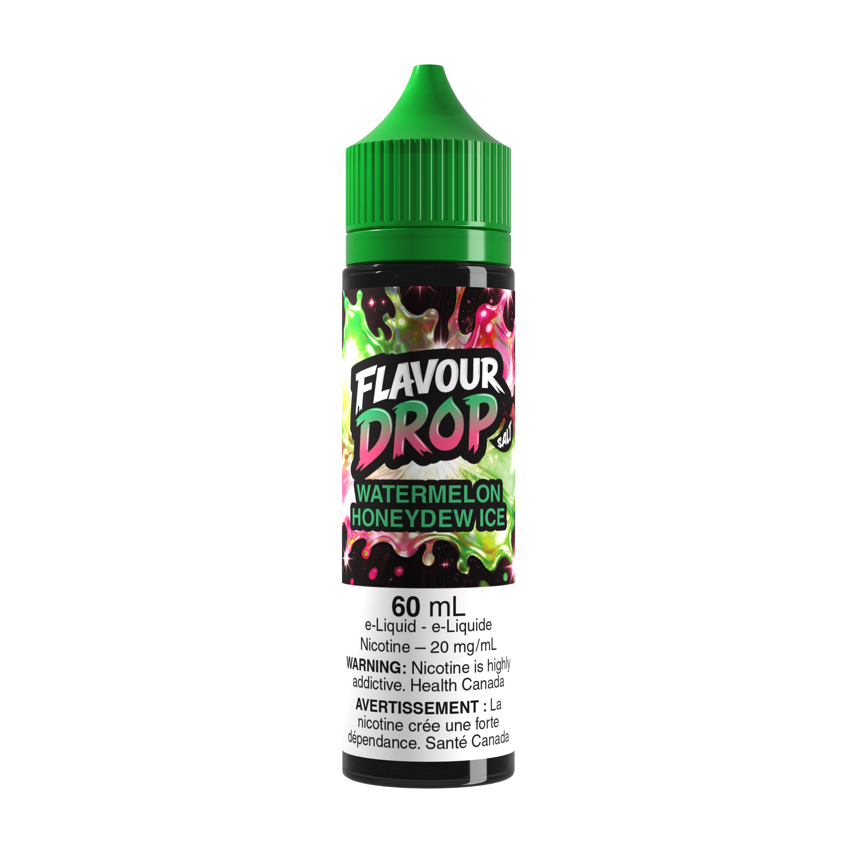 Flavour Drop Salt Watermelon Honeydew Ice 60mL salt nicotine e-liquid bottle