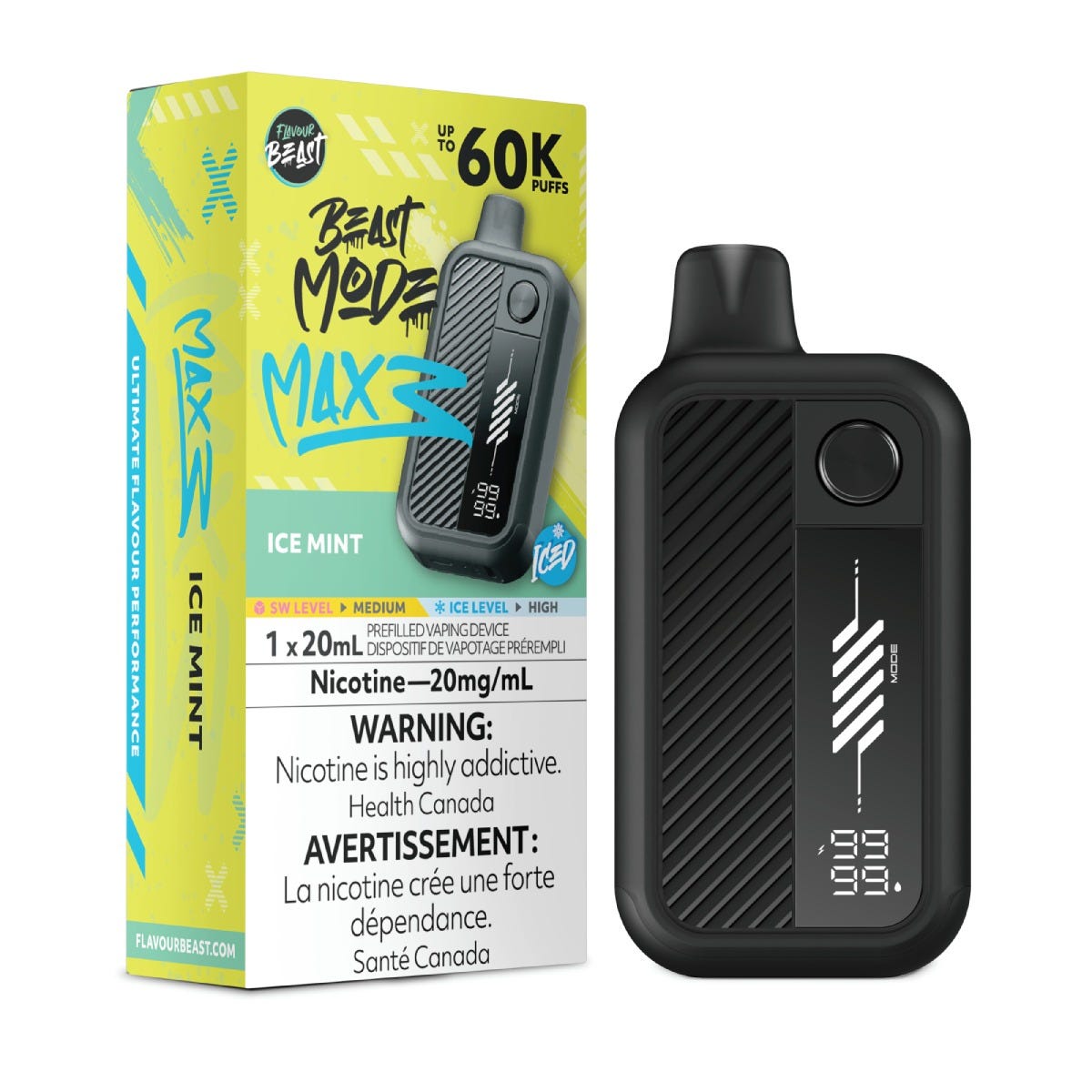 Flavour Beast Mode Max 3 Ice Mint Disposable Vape - Supa Vapes