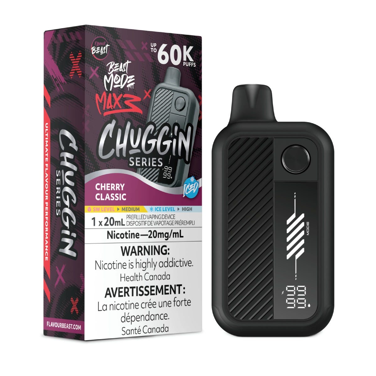 Flavour Beast Mode Max 3 Cherry Classic Iced Disposable Vape - Supa Vapes
