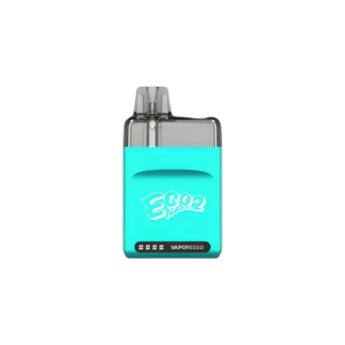 Vaporesso Eco Nano 2 Open Pod Kit 6mL featuring a compact design and vibrant teal color.