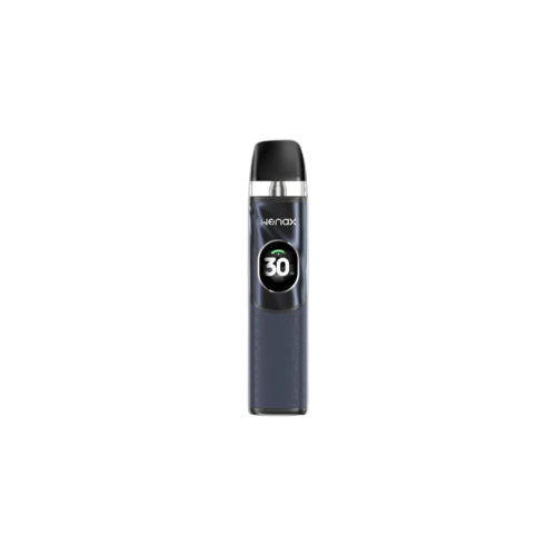 Geekvape Wenax Q2 Open Pod Kit 2mL showcasing sleek design and digital display on a black background.