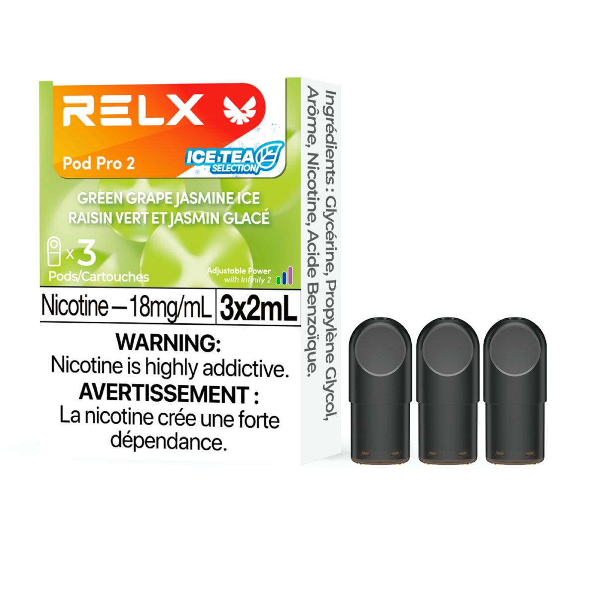 RELX Pod Pro 2 Pods — Green Grape Jasmine Ice