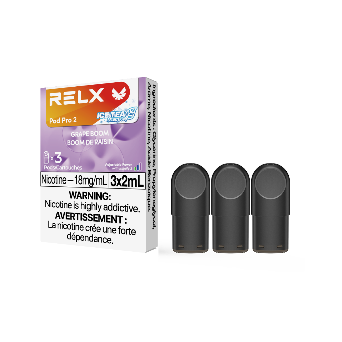 relx m pod Pro 2 Pods (3-Pack) Flavours:Strawmelon Apple altogether_ontario_vapes_concentrates Just What's Blue Monkey