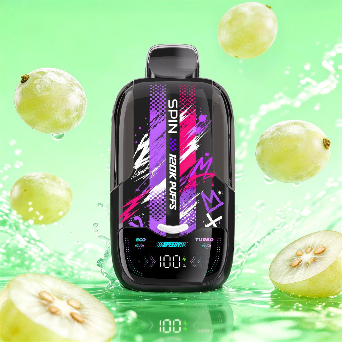 SPIN Speedy 120K White Grape disposable vape | Supa Vapes Canada