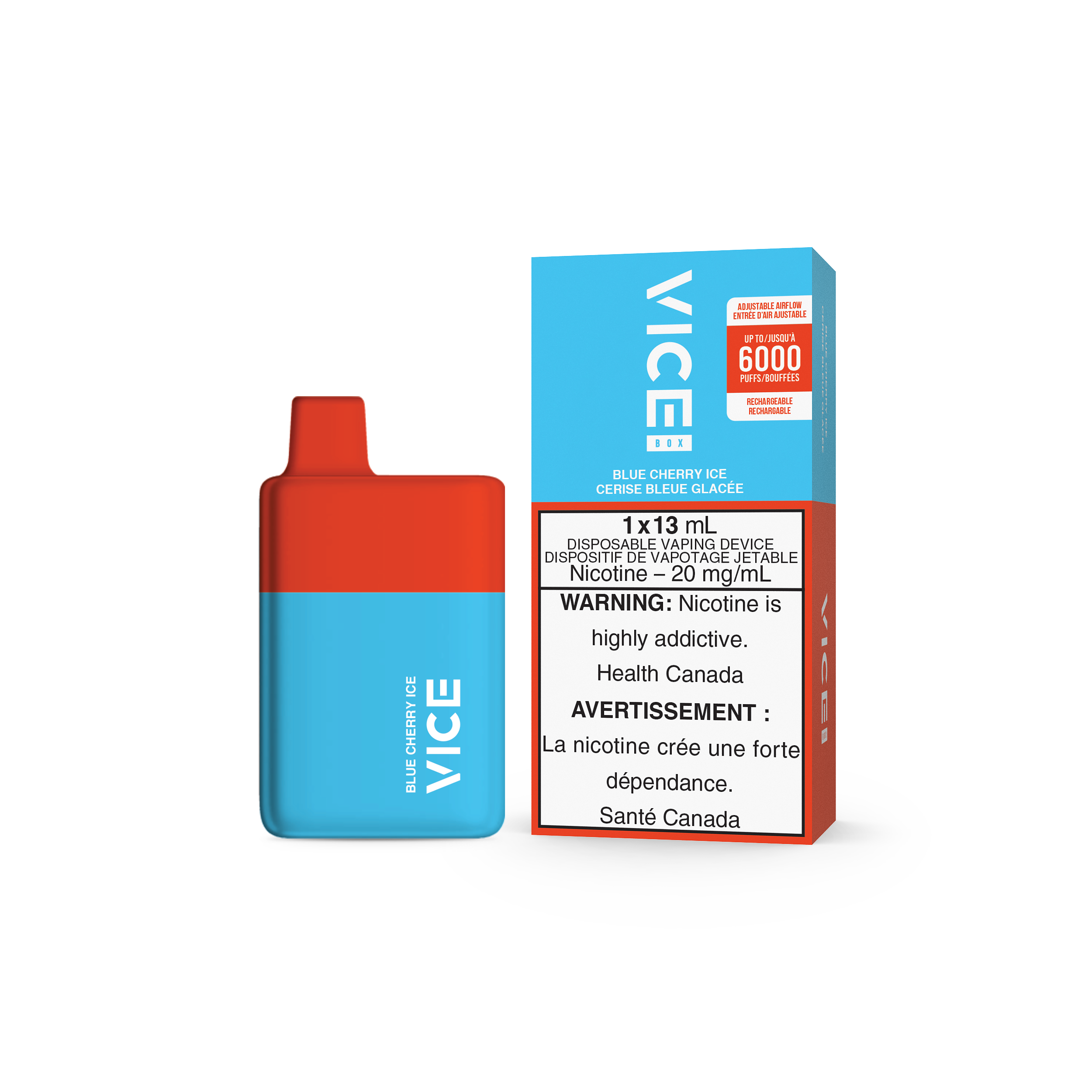 VICE Box 6000, Strawberry Banana Ice flavour, disposable vape device offering a refreshing and smooth vaping experience, popular among Ontario and Quebec vapers.