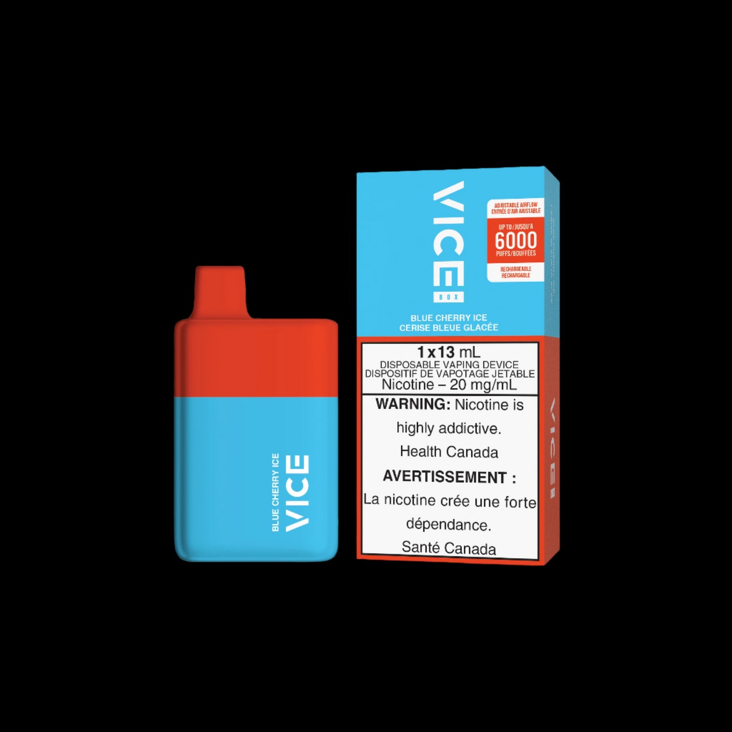 Disposable Vape Flavour: Blue Cherry Ice Get VICE box 6000 now at Supa Vapes, your go-to vape shop in Hawkesbury, Ottawa & Ontario. Shop premium vapes, pods, e-liquids, and accessories from trusted brands.