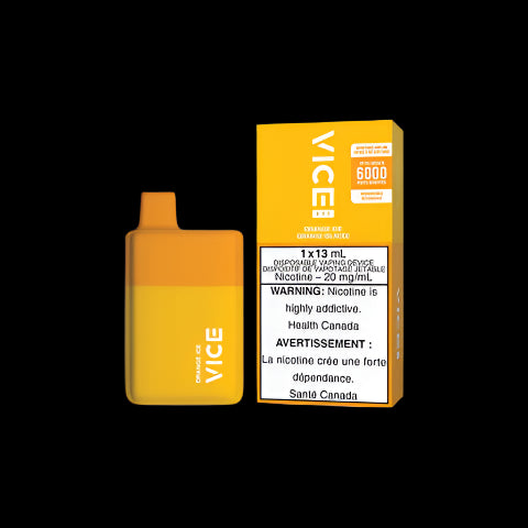 Disposable Vape Flavour: Orange Ice Get VICE box 6000 now at Supa Vapes, your go-to vape shop in Hawkesbury, Ottawa & Ontario. Shop premium vapes, pods, e-liquids, and accessories from trusted brands.