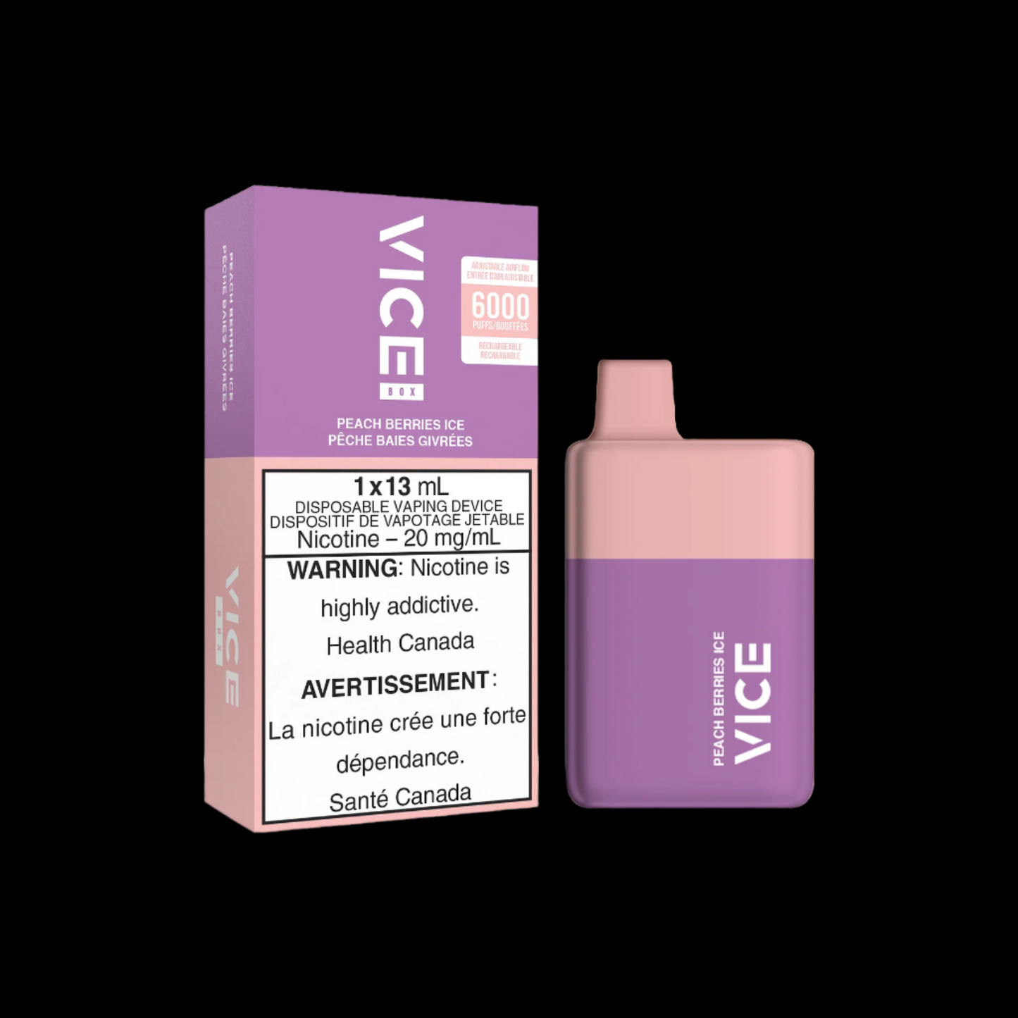 Disposable Vape Flavour: Peach Berries Ice Get VICE box 6000 now at Supa Vapes, your go-to vape shop in Hawkesbury, Ottawa & Ontario. Shop premium vapes, pods, e-liquids, and accessories from trusted brands.