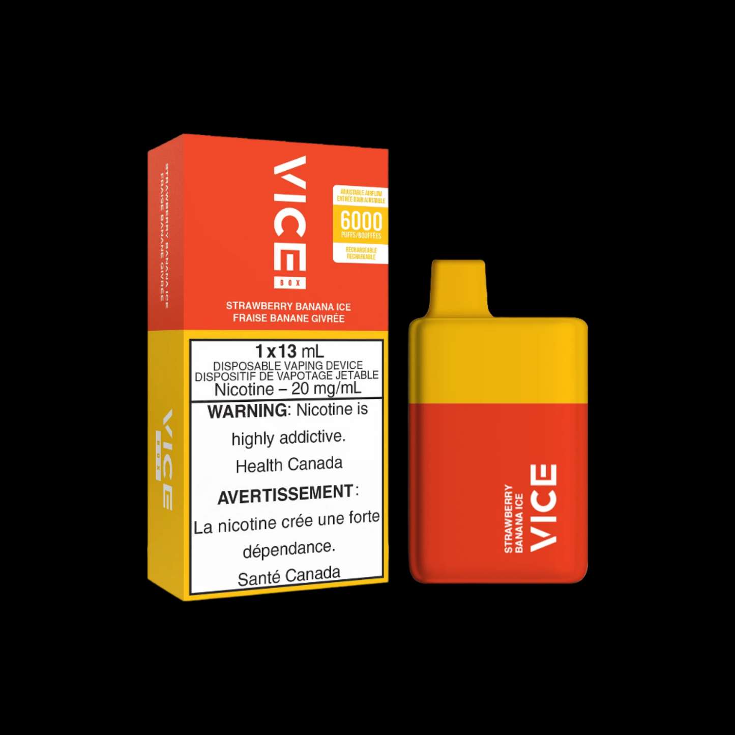 Disposable Vape Flavour: Strawberry Banana Ice Get VICE box 6000 now at Supa Vapes, your go-to vape shop in Hawkesbury, Ottawa & Ontario. Shop premium vapes, pods, e-liquids, and accessories from trusted brands.