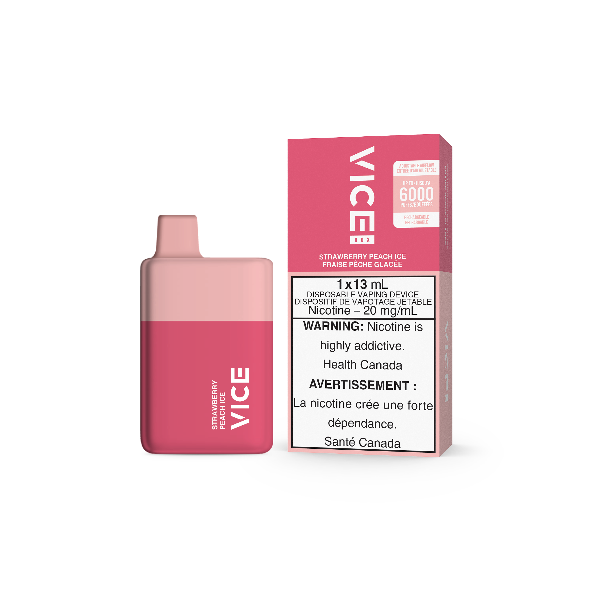 VICE Box 6000, Tropical Blast Ice flavour, smooth and refreshing vape, ideal for Ontario and Quebec vapers seeking a fresh and cooling vaping experience.