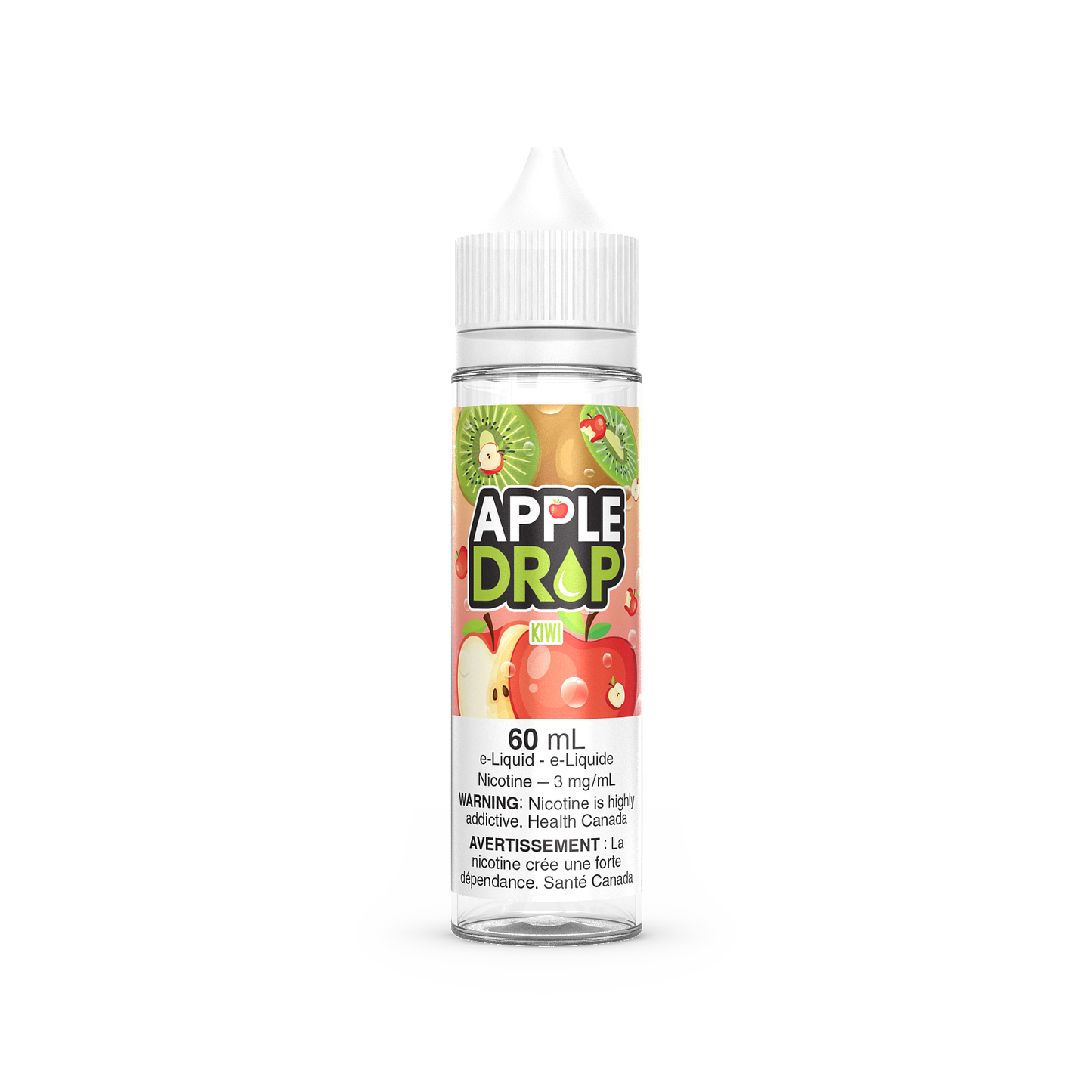 Apple Drop 60mL, Grape flavour vape juice with 3mg nicotine, smooth fruity vaping experience, ideal for Ontario and Quebec vapers.