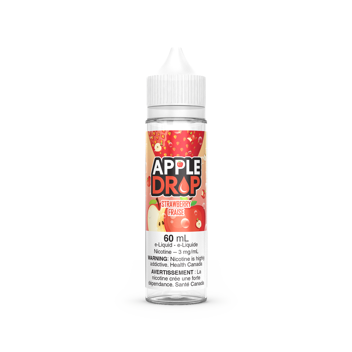 Apple Drop 60mL e-liquid, Watermelon flavour with 6mg nicotine, smooth and fruity vaping experience, crafted for vapers in Ontario and Quebec.