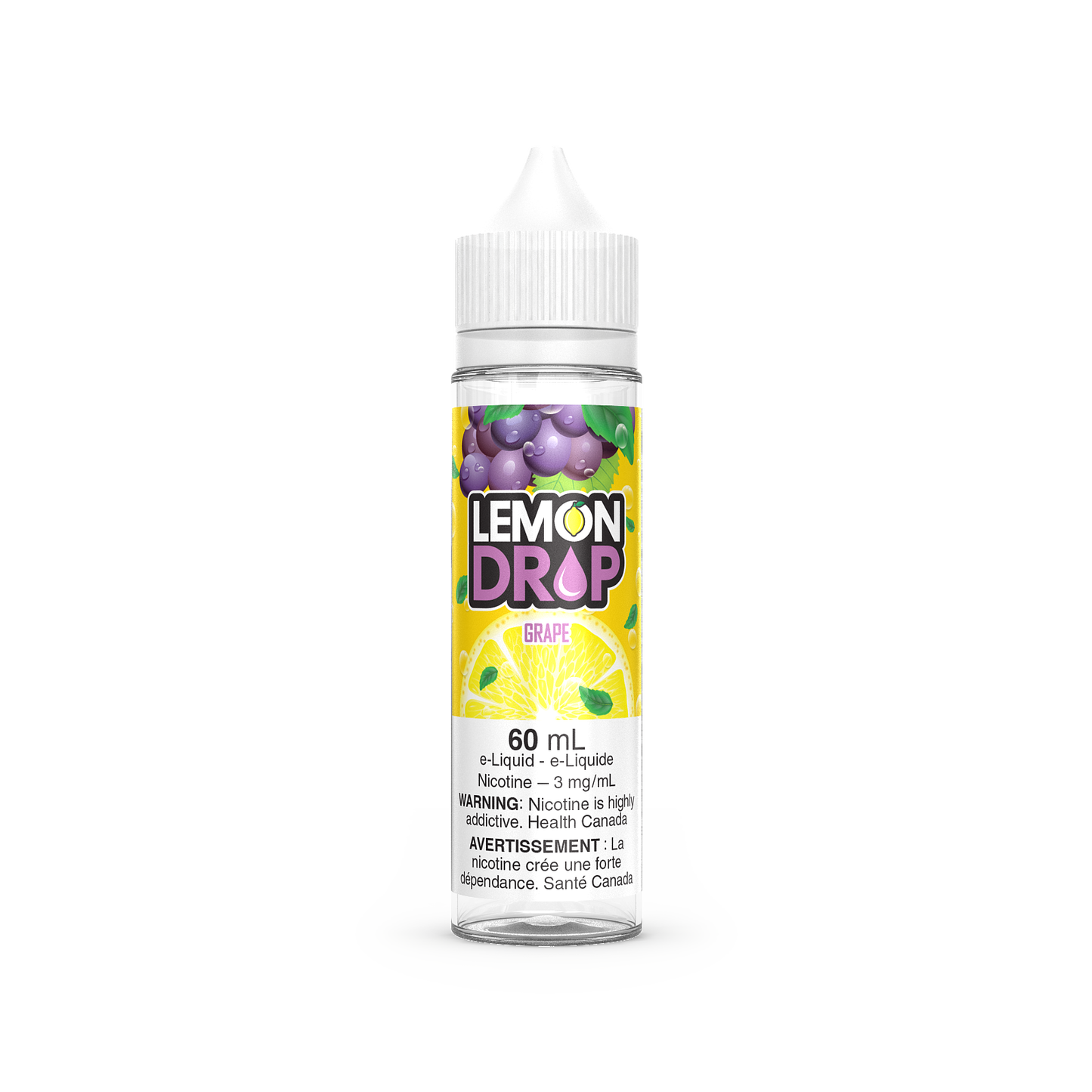 Lemon Drop vape juice, Black Cherry flavor, 12mg nicotine strength, tangy lemon and sweet black cherry citrus-berry blend, 30mL bottle, ideal for Ontario and Quebec vapers.