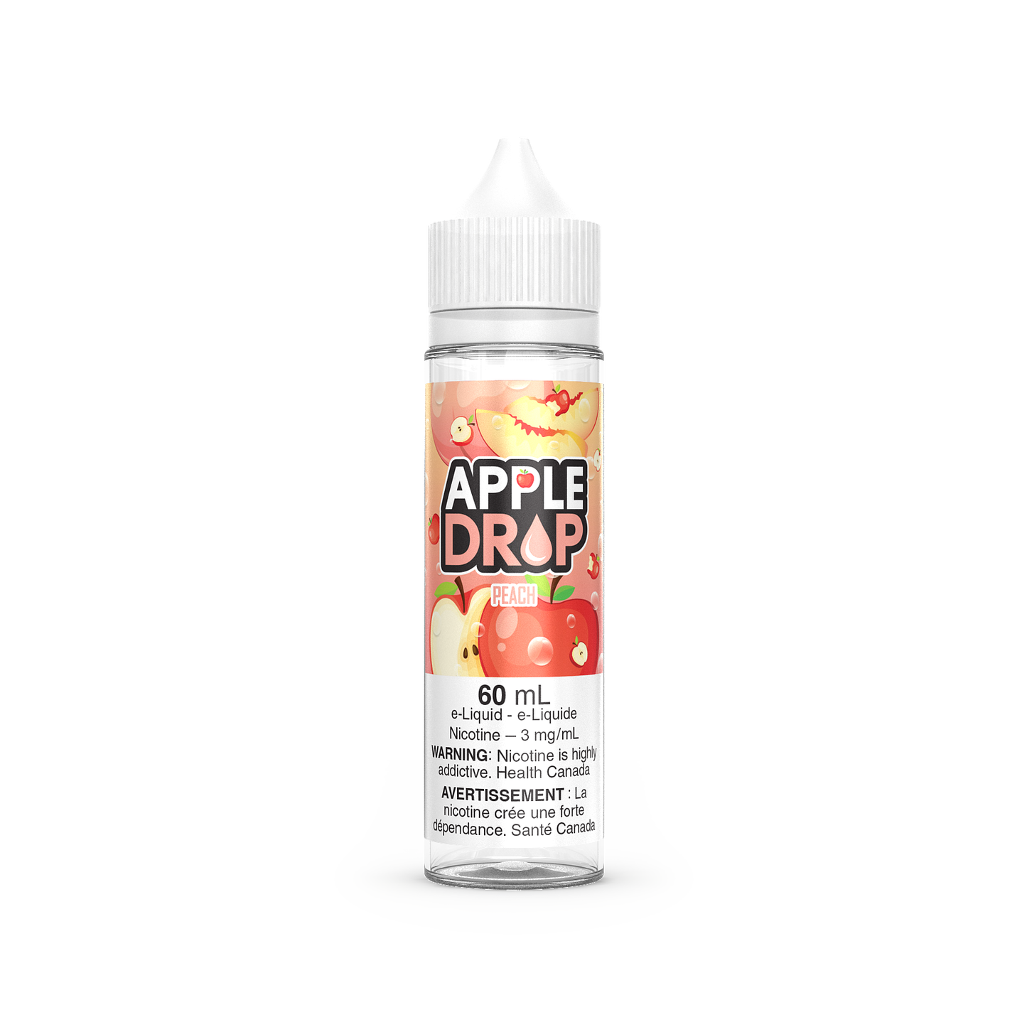 Apple Drop (60mL), Watermelon flavour, 3mg nicotine, refreshing and smooth apple blend e-liquid, perfect for vapers in Ontario and Quebec.