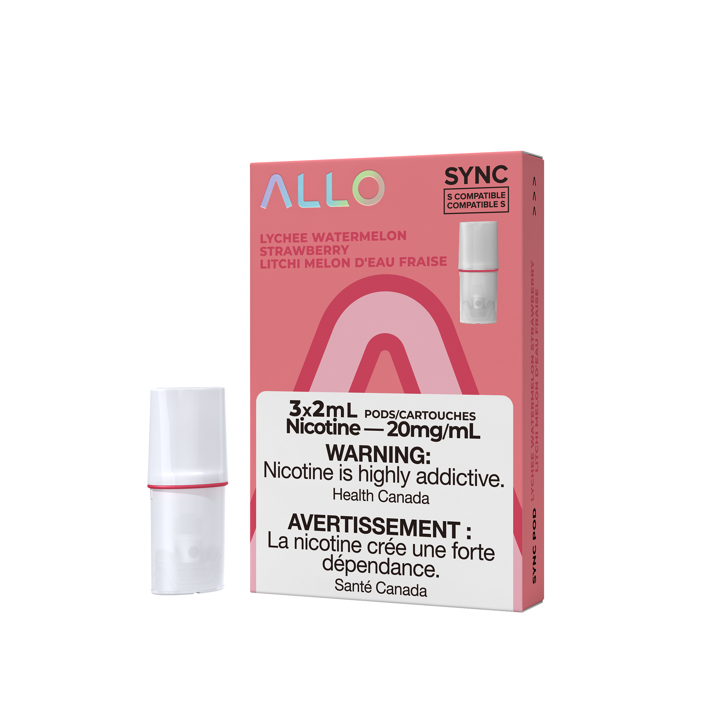 Allo Sync Pods Strawberry Kiwi - high-quality vape pods with smooth draw and bold flavour, available in Hawkesbury, Ottawa, and across Ontario.