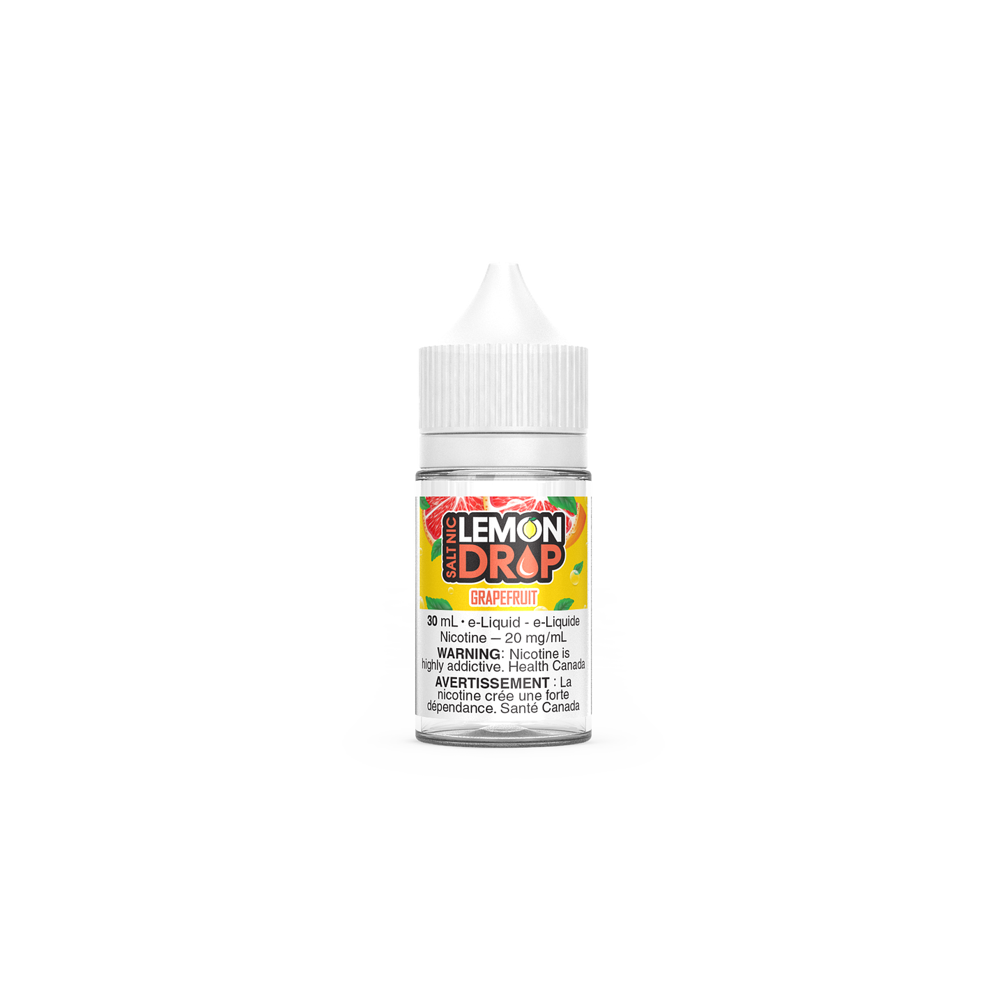 Lemon Drop Salt Nic, Blood Orange flavour, 12mg nicotine salt, bold citrus blend providing smooth and tangy hit, ideal for vapers in Ontario and Quebec.