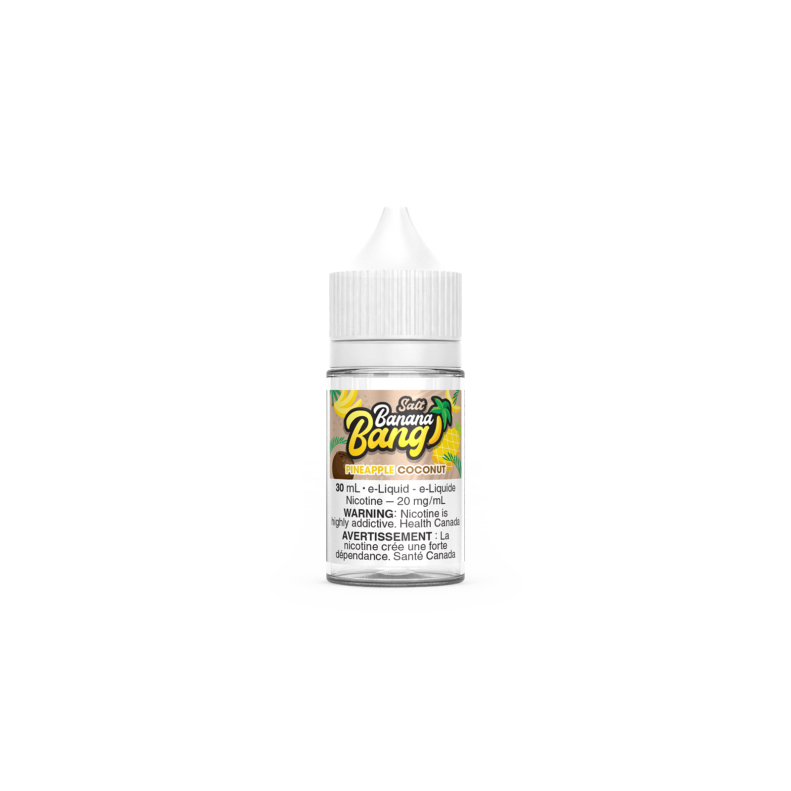 Banana Bang Salt 30mL, Kiwi Strawberry flavour with 20mg nicotine strength, smooth and satisfying vape e-liquid for Ontario and Quebec users.