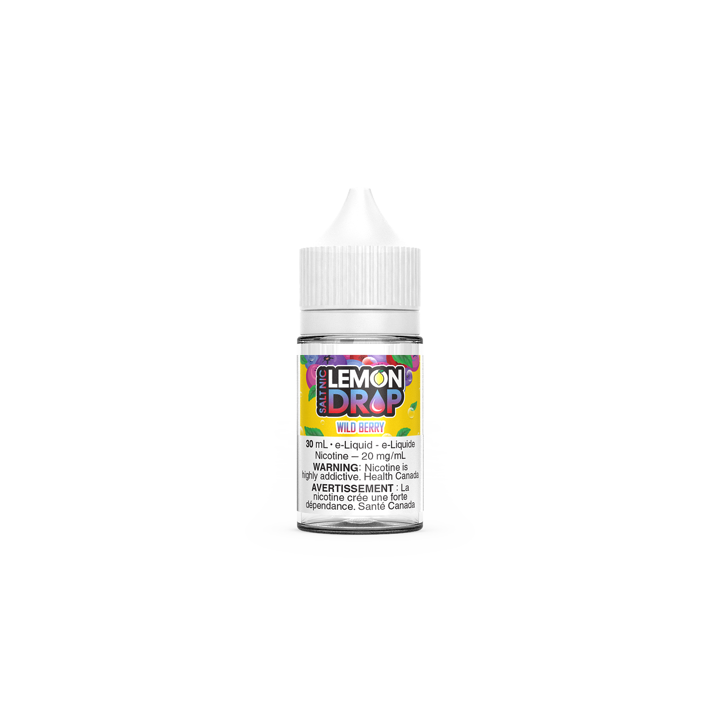 Lemon Drop Salt Nic, Double Lemon flavour, 20mg nicotine salt e-liquid, sharp citrus vape experience, designed for Ontario and Quebec vapers.