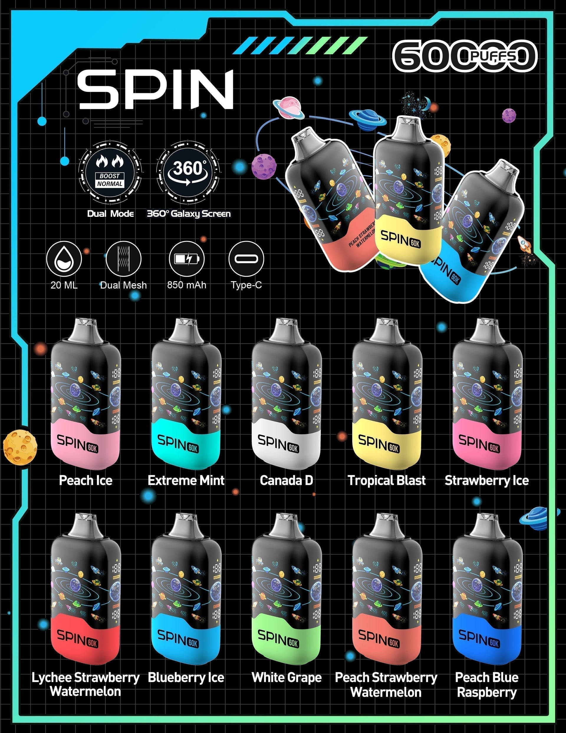 SPIN 60K Review: The Next Generation of Spin Disposable Vapes in Canad   Supa Vapes