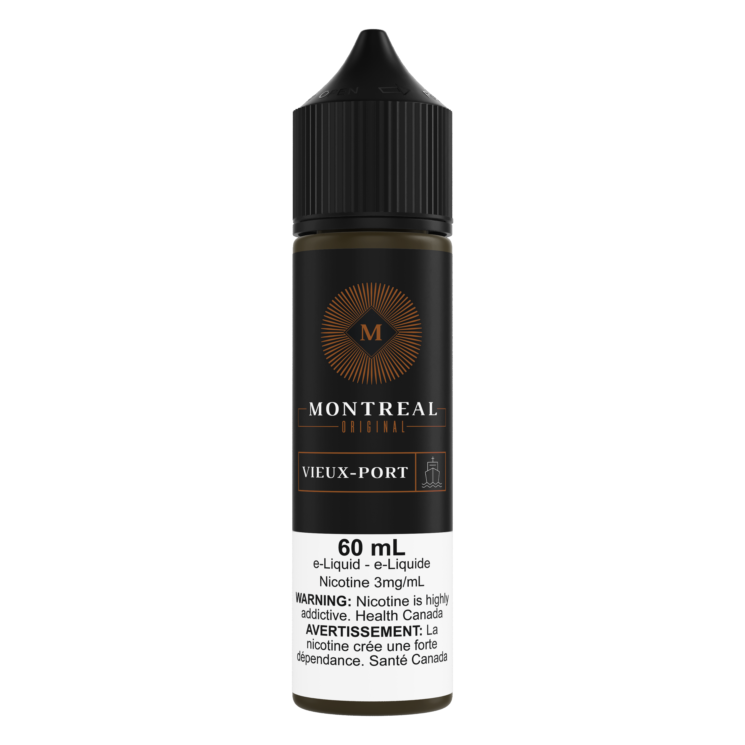 MTL Original Freebase 50/50 e-liquid, 60mL bottle, smooth Montreal-inspired blend for mouth-to-lung vaping.