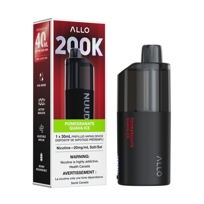 Allo Nuud 200K Disposable Vape 30mL in Pomegranate Guava Ice flavour | Supa Vapes Canada