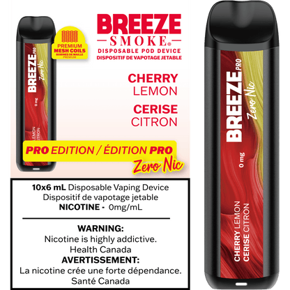 Breeze PRO 0MG Mint - nicotine-free disposable vape with smooth flavour, available in Hawkesbury, Ottawa, and across Ontario.