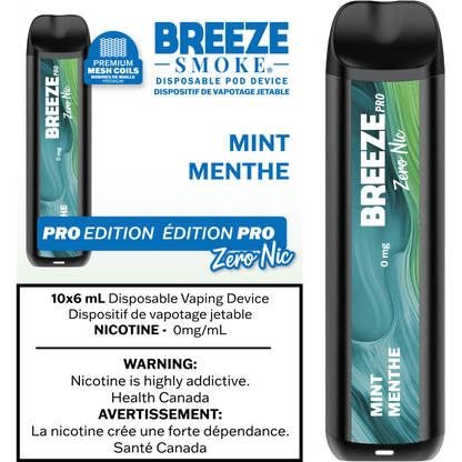 Breeze PRO 0MG Raspberry Lemon - nicotine-free disposable vape with smooth flavour, available in Hawkesbury, Ottawa, and across Ontario.