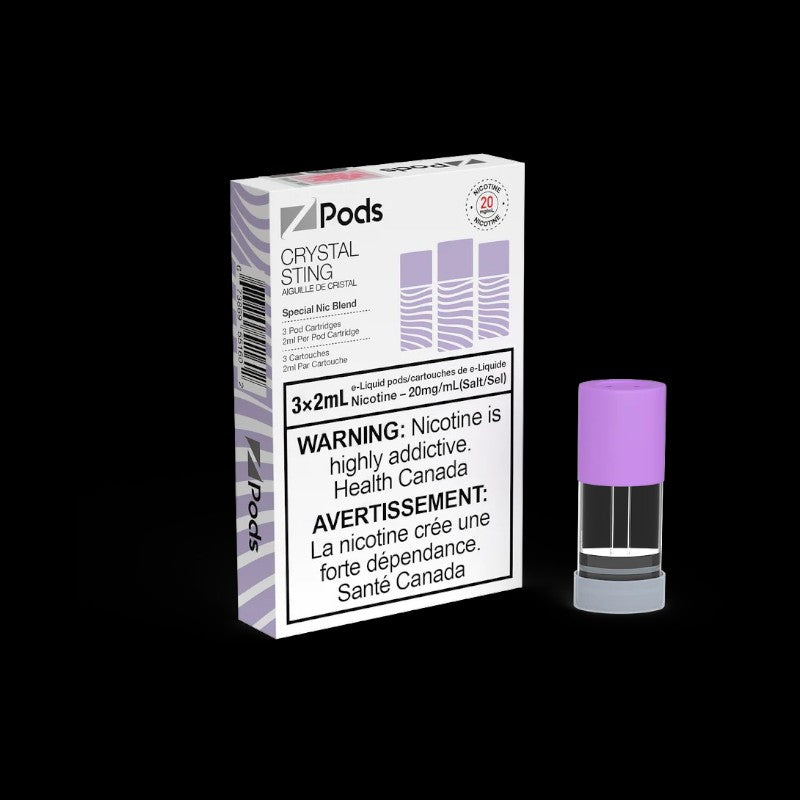 Z Pods, Peach Lemon flavour, unique blend of salt nic and freebase nicotine for a smooth yet strong hit, ideal for Ontario and Quebec vapers.