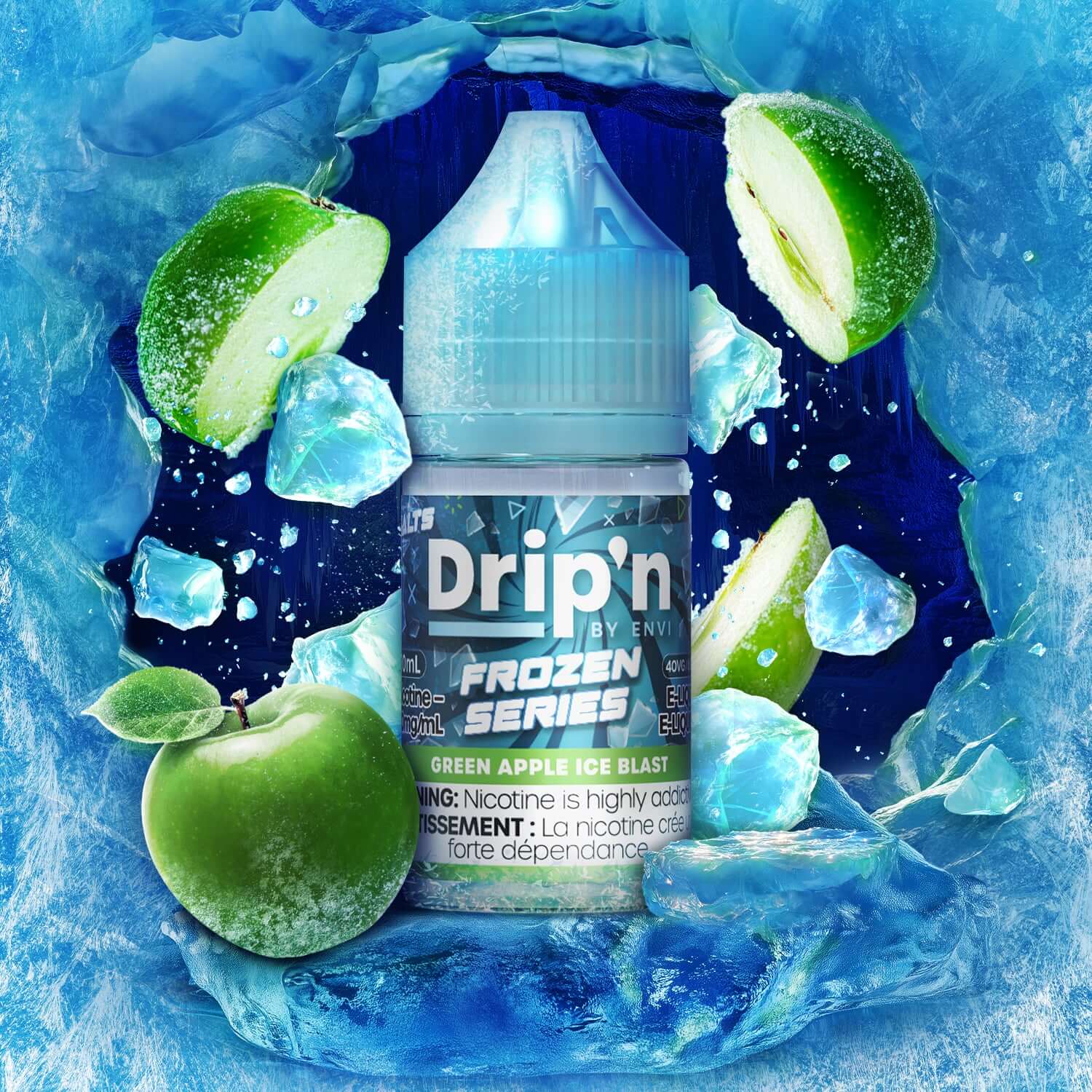 DRIP'N by Envi Frozen Series Salt (30ML) Grape Ice Blast - icy fruit-infused nicotine salt from the Frozen Series, available in Hawkesbury, Ottawa, and across Ontario.