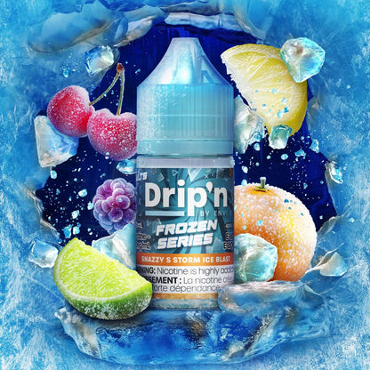 DRIP'N by Envi Frozen Series Salt (30ML) Snazzy S Storm Ice Blast - icy fruit-infused nicotine salt from the Frozen Series, available in Hawkesbury, Ottawa, and across Ontario.