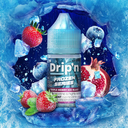 DRIP'N by Envi Frozen Series Salt (30ML) Triple Berry Ice Blast - icy fruit-infused nicotine salt from the Frozen Series, available in Hawkesbury, Ottawa, and across Ontario.