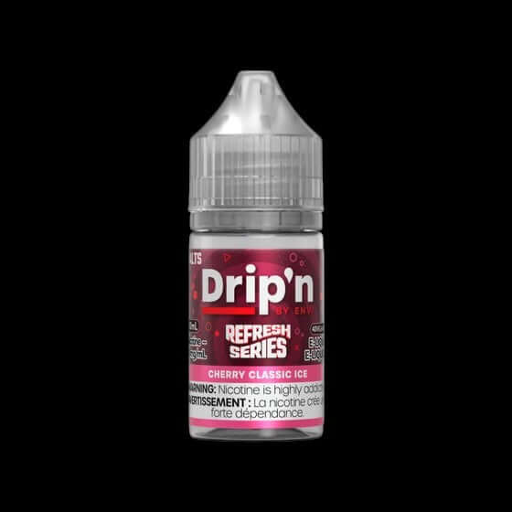 DRIP'N by Envi Refresh Series Salt (30ML) Cherry Classic Ice - refreshing salt nic e-liquid from the Refresh Series, available in Hawkesbury, Ottawa, and across Ontario.