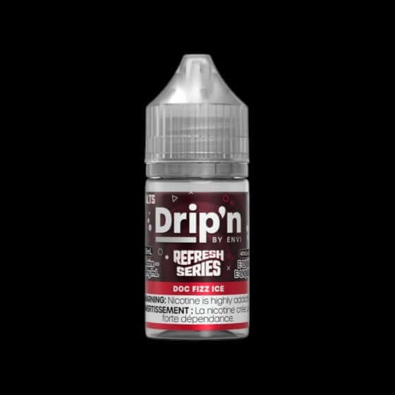 DRIP'N by Envi Refresh Series Salt (30ML) Doc Fizz Ice - refreshing salt nic e-liquid from the Refresh Series, available in Hawkesbury, Ottawa, and across Ontario.
