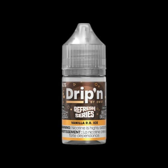 DRIP'N by Envi Refresh Series Salt (30ML) Vanilla R.B. Ice - refreshing salt nic e-liquid from the Refresh Series, available in Hawkesbury, Ottawa, and across Ontario.