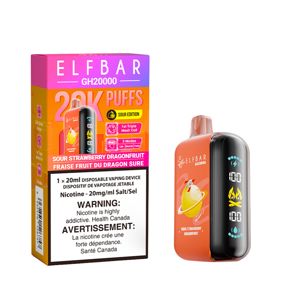 Elf Bar GH20K Disposable Vape, Wiggly Berries flavour with rich candy-like berry sweetness, satisfying and playful vape experience, ideal for Ontario and Quebec vapers.