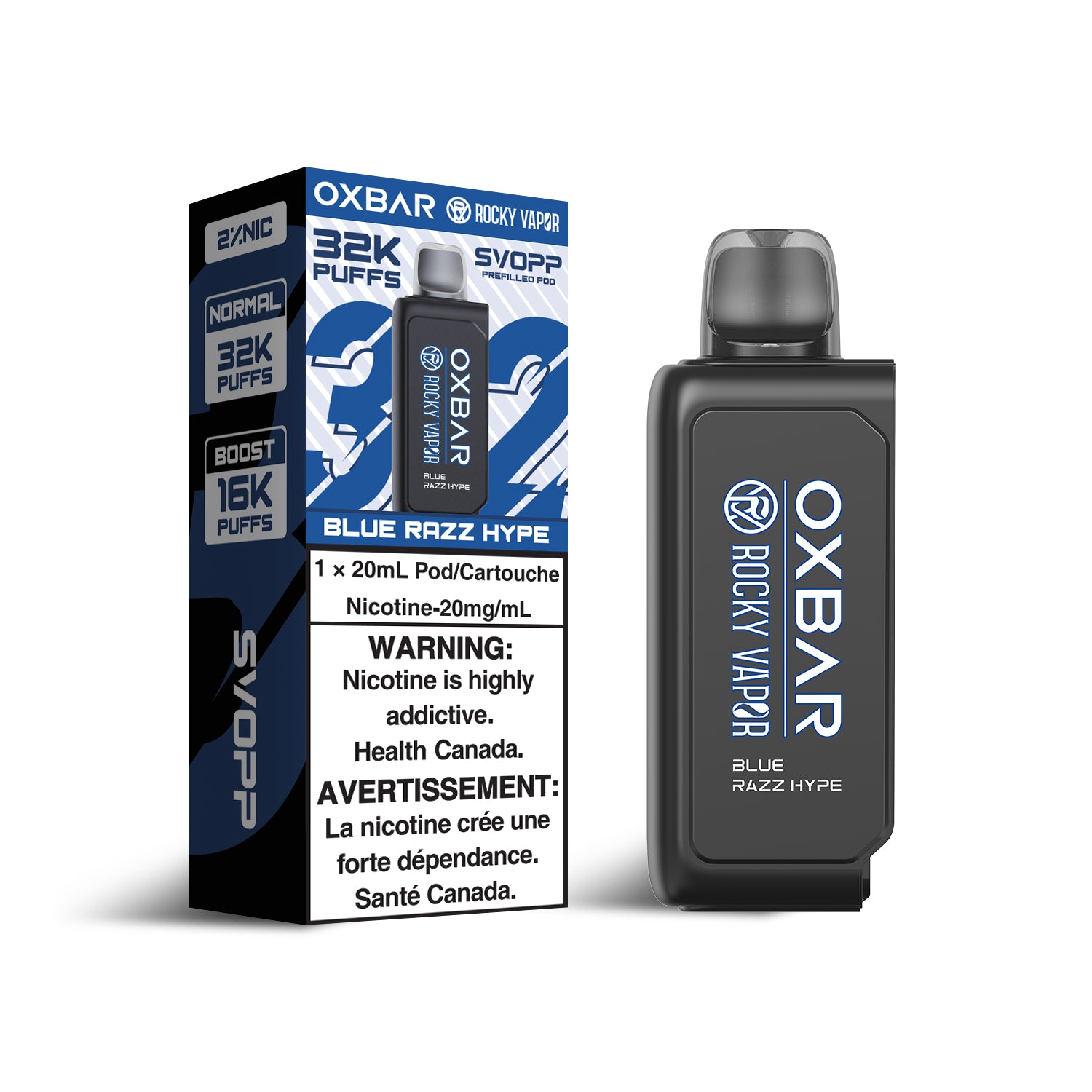 SVOPP Rocky Vapor OXBAR 32K, Watermelon BBG flavour, 32,000 puff capacity, adjustable airflow and wattage for customizable vaping experience, perfect for Ontario and Quebec vapers.