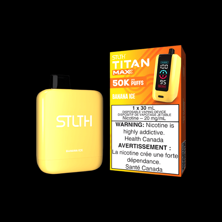STLTH Titan MAX 50K disposable vape - Banana Ice - long-lasting and flavorful available in Hawkesbury, Ottawa, and across Ontario.
