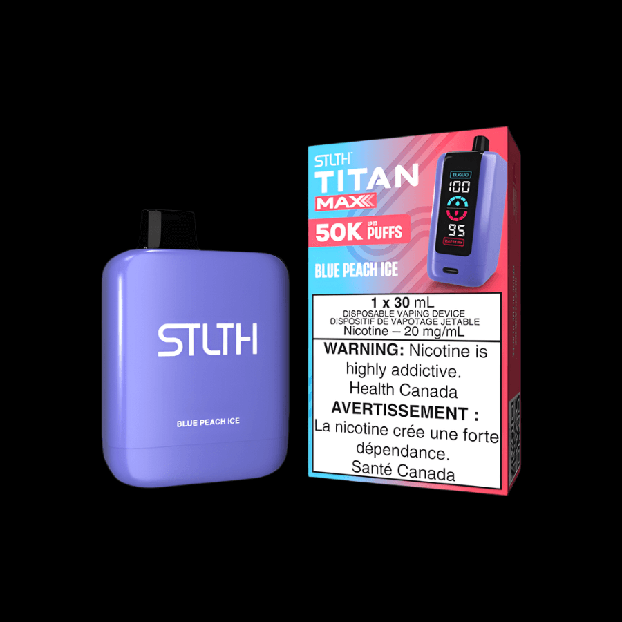 STLTH Titan MAX 50K disposable vape - Blue Peach Ice - long-lasting and flavorful available in Hawkesbury, Ottawa, and across Ontario.
