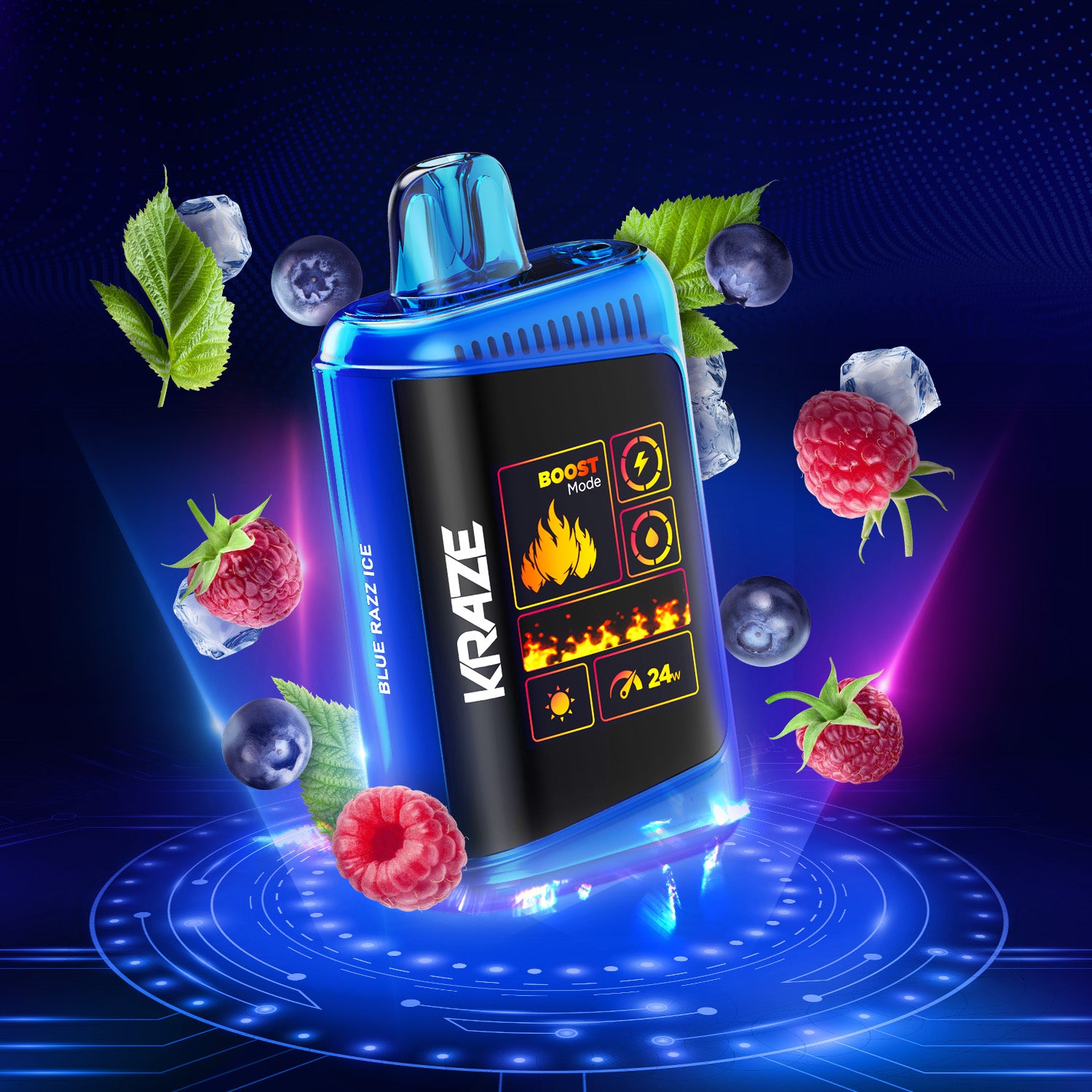 Disposable Vape Flavour: Blue Razz Ice KRAZE HD mega | Supa Vapes - Hawkesbury, Ottawa & Ontario Vape Shop