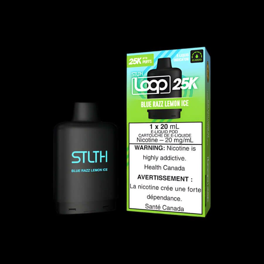 STLTH Loop 25K disposable vape - Blue Razz Lemon Ice - powerful flavor and convenience available in Hawkesbury, Ottawa, and across Ontario.