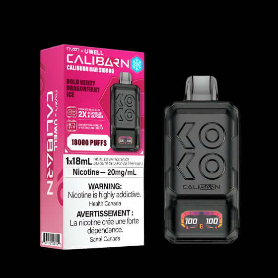 Nvzn caliburn bar 18K Bold Berry Dragonfruit Ice - flavor-packed disposable vape available in Hawkesbury, Ottawa, and across Ontario.