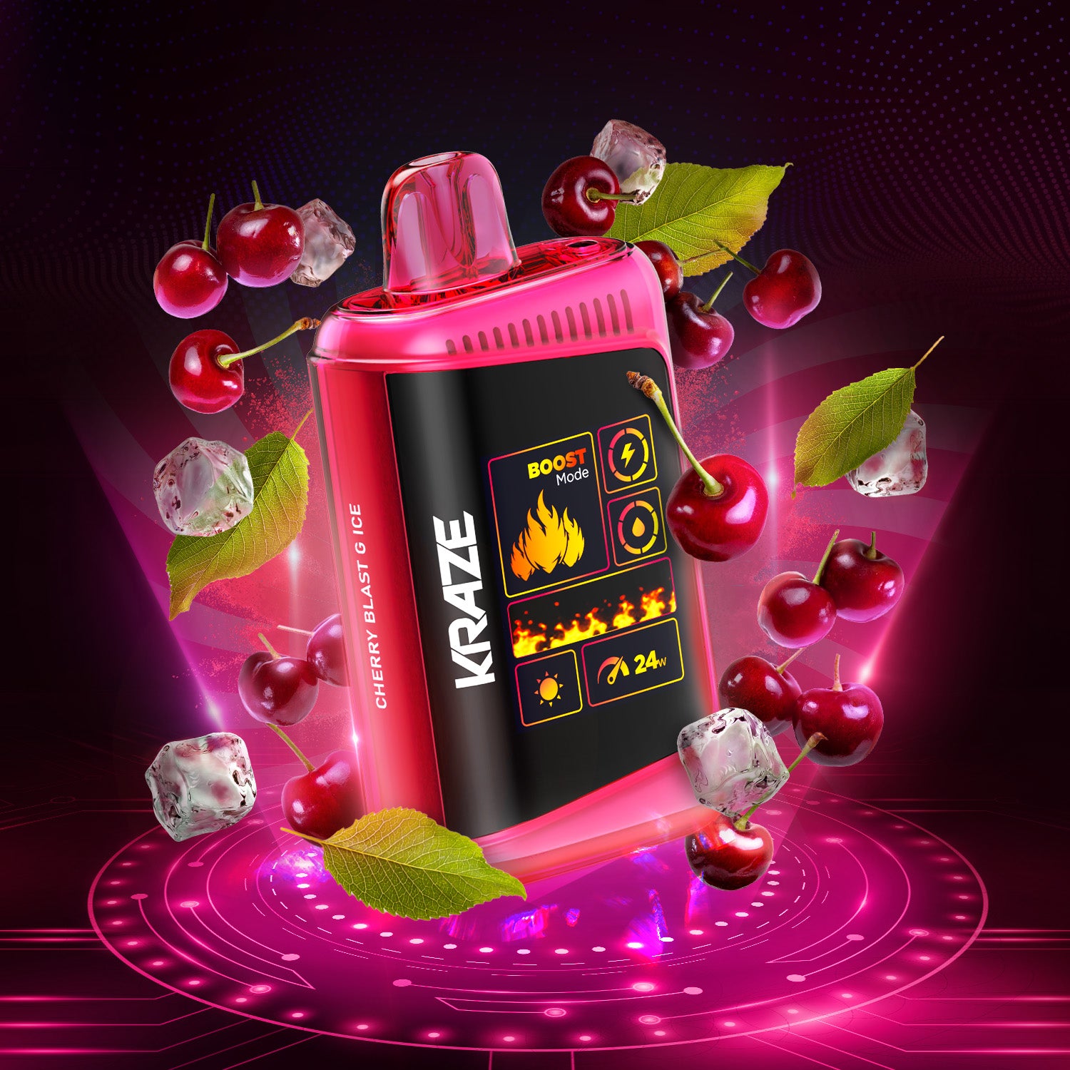 Disposable Vape Flavour: Cherry Blast G Ice KRAZE HD mega | Supa Vapes - Hawkesbury, Ottawa & Ontario Vape Shop