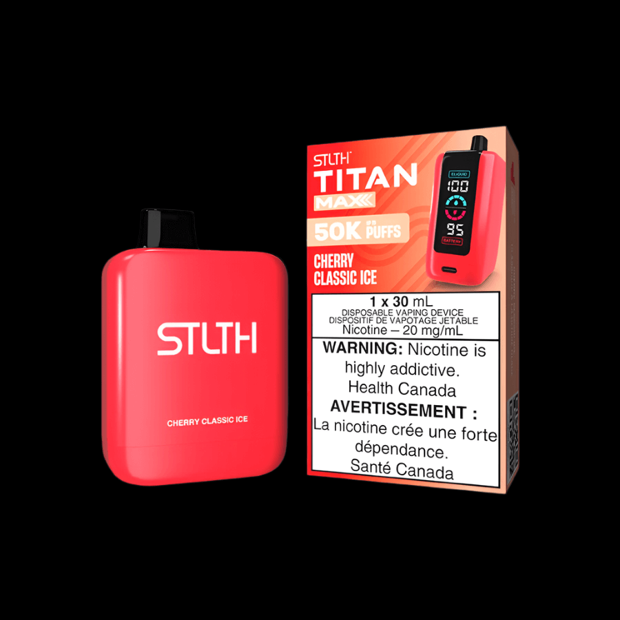 STLTH Titan MAX 50K disposable vape - Cherry Classic Ice - long-lasting and flavorful available in Hawkesbury, Ottawa, and across Ontario.