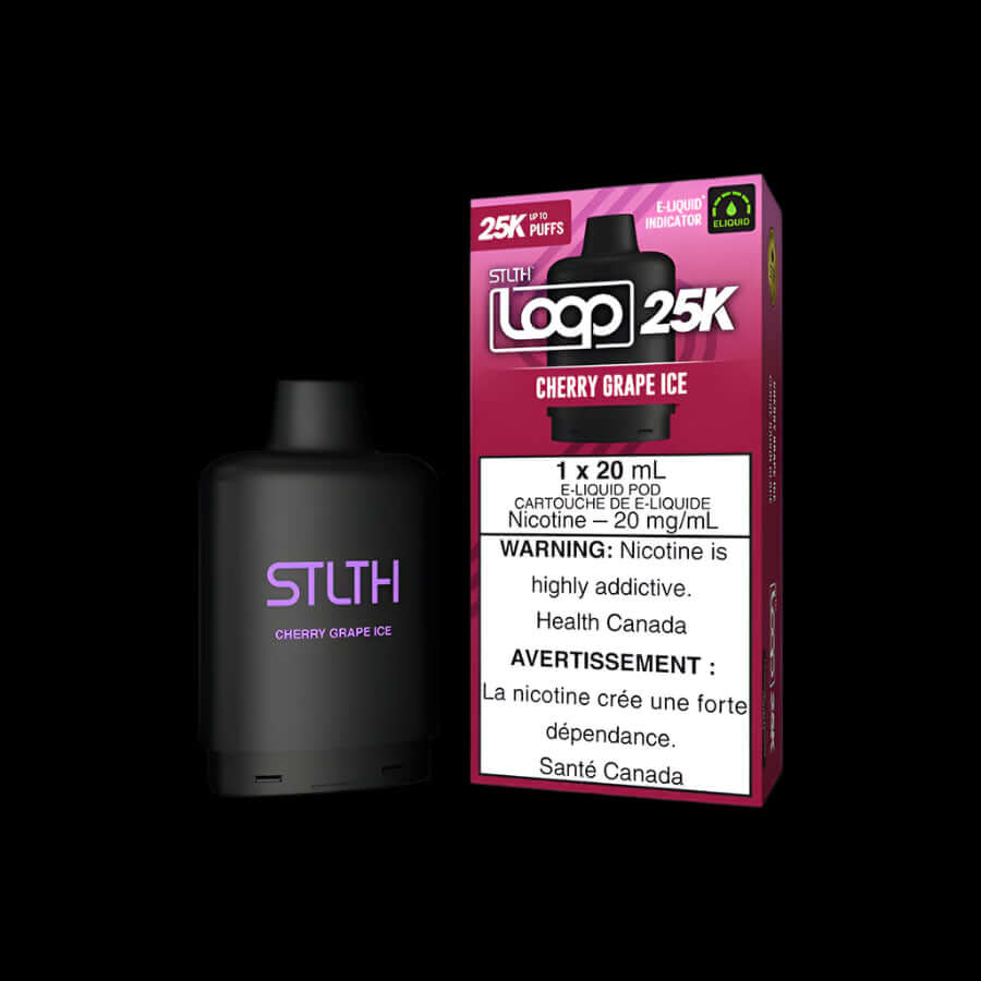 STLTH Loop 25K disposable vape - Cherry Grape Ice - powerful flavor and convenience available in Hawkesbury, Ottawa, and across Ontario.