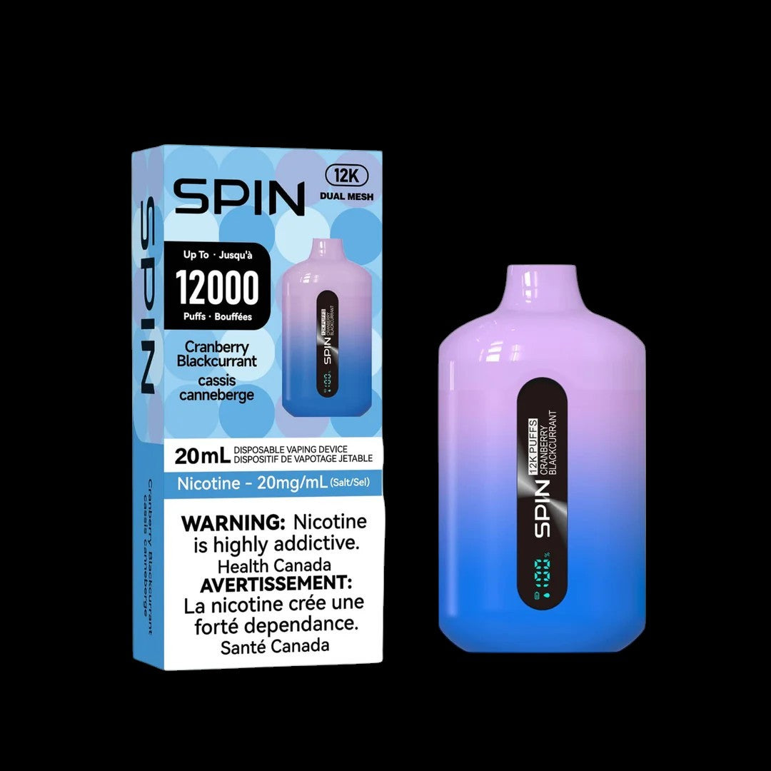 SPIN 12000 Blue Raspberry Lemon - a sweet-meets-chill profile that delivers every time, available in Hawkesbury, Ottawa, and across Ontario.