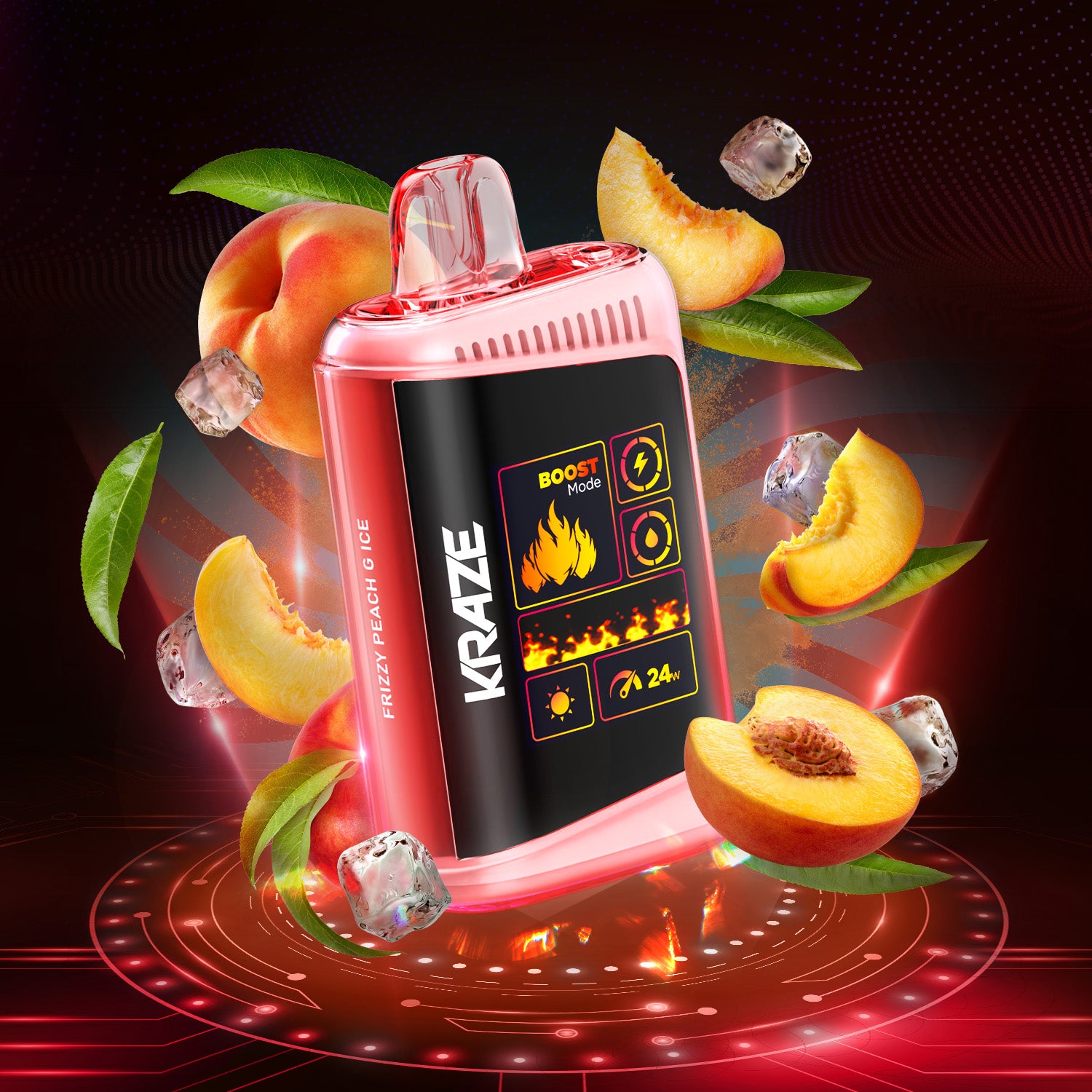 Disposable Vape Flavour: Frizzy Peach G Ice KRAZE HD mega | Supa Vapes - Hawkesbury, Ottawa & Ontario Vape Shop