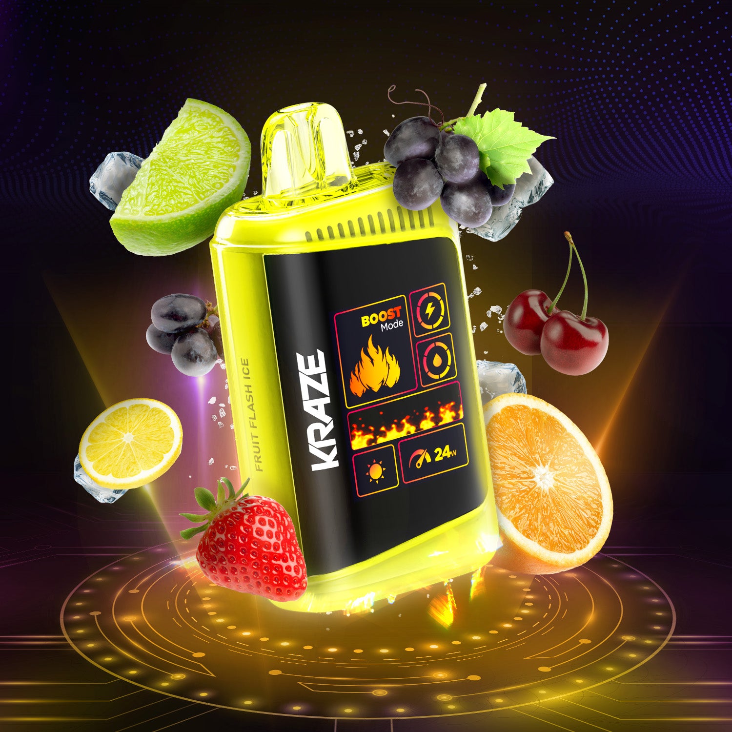 Disposable Vape Flavour: Fruit Flash Ice KRAZE HD mega | Supa Vapes - Hawkesbury, Ottawa & Ontario Vape Shop
